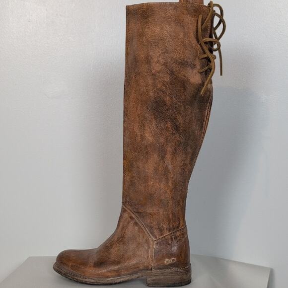 Bed Stu Manchester Knee High Leather Lace Back Boots - Picture 8 of 16